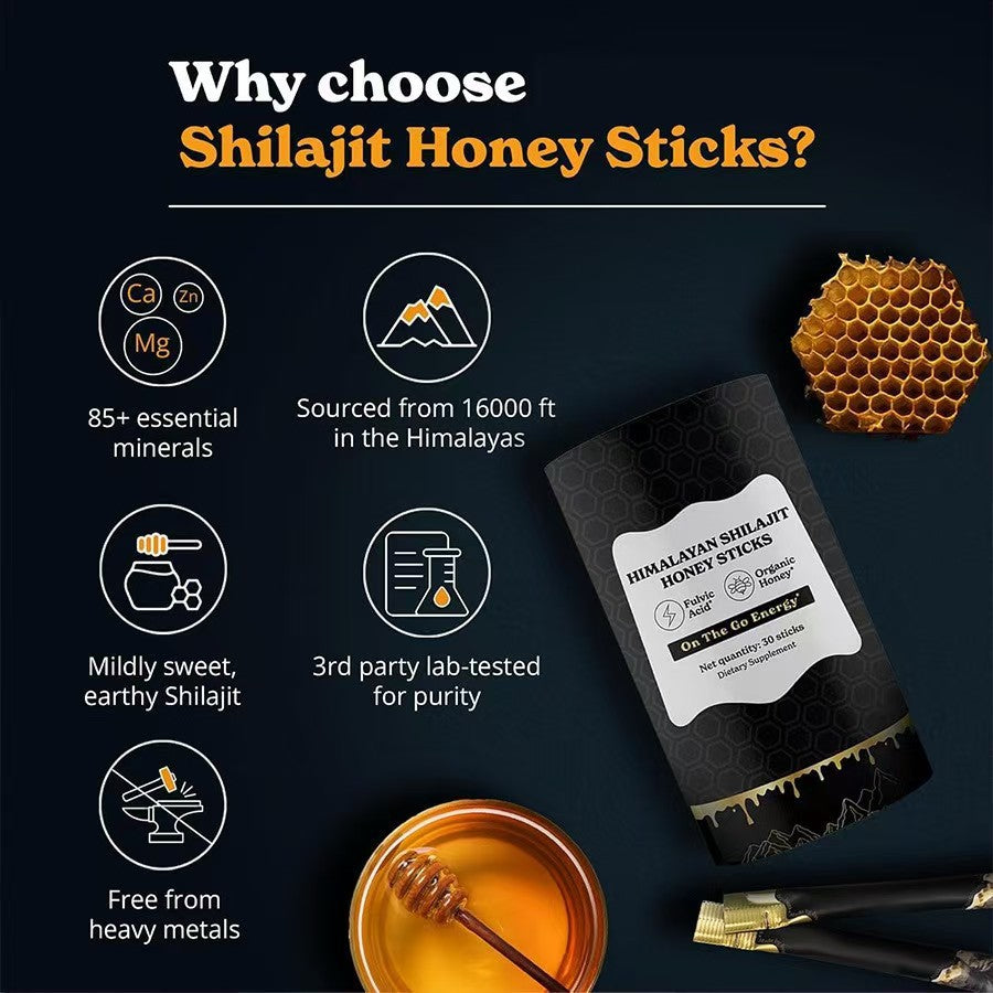 spot amazon tk cross-border hot selling hot shilajit honey stick shilajit fulvic acid mineral branch OE